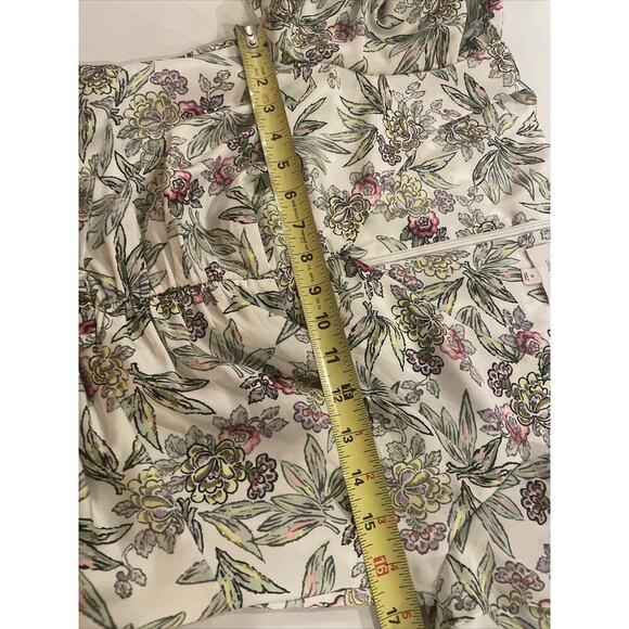 Cinq A Sept Walker Floral Midi Dress 8 Asymmetrical v-neck short sleeves Ivory - Picture 12 of 13
